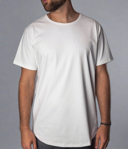 Curved Hem Plain T Shirt Business Casual Menswear