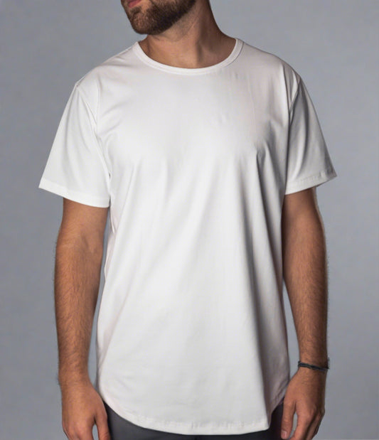Curved Hem Plain T Shirt Business Casual Menswear